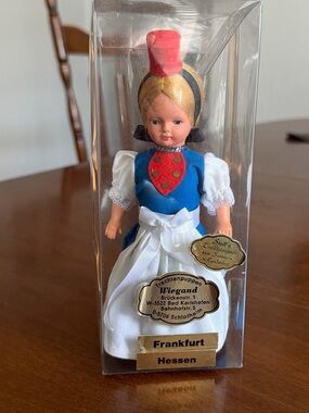 Vintage, Plastic and Composition, Doll, In Eastern European, Red, White and Blue